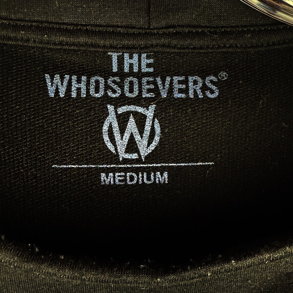The Whosoevers Black Graphic Sweatshirt Rose Checkered Purple Womens Medium - Picture 2 of 5